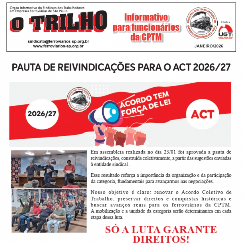 PAUTA DE REIVINDICA��ES PARA O ACT 2026/27